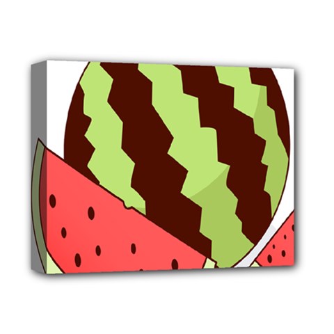 Watermelon Slice Red Green Fruite Circle Deluxe Canvas 14  X 11 