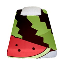 Watermelon Slice Red Green Fruite Circle Fitted Sheet (single Size)