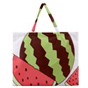 Watermelon Slice Red Green Fruite Circle Zipper Large Tote Bag View1