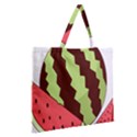 Watermelon Slice Red Green Fruite Circle Zipper Large Tote Bag View2