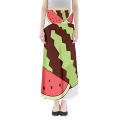 Watermelon Slice Red Green Fruite Circle Maxi Skirts by Mariart