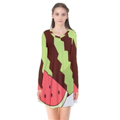 Watermelon Slice Red Green Fruite Circle Flare Dress