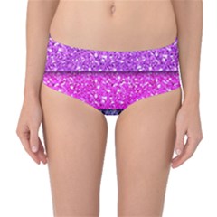 Violet Girly Glitter Pink Blue Mid-waist Bikini Bottoms by Mariart