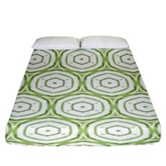 Wood Star Green Circle Fitted Sheet (king Size) by Mariart