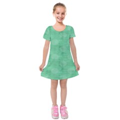 Polka Dot Scrapbook Paper Digital Green Kids  Short Sleeve Velvet Dress