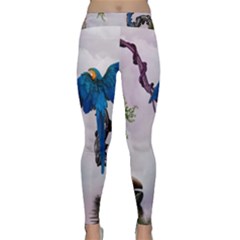 Wonderful Blue Parrot In A Fantasy World Classic Yoga Leggings by FantasyWorld7