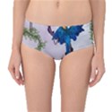 Wonderful Blue Parrot In A Fantasy World Mid-Waist Bikini Bottoms View1