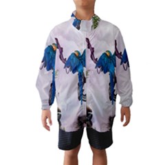 Wonderful Blue Parrot In A Fantasy World Wind Breaker (kids) by FantasyWorld7