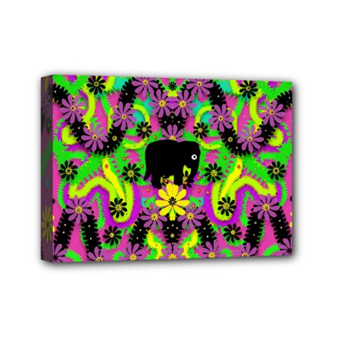 Jungle Life And Apples Mini Canvas 7  X 5  by pepitasart