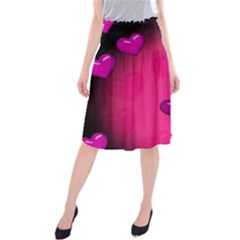 Pink Hearth Background Wallpaper Texture Midi Beach Skirt by Nexatart
