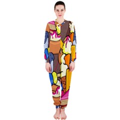 Sweet Stuff Digitally Food Onepiece Jumpsuit (ladies)  by Nexatart