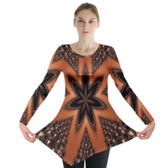 Digital Kaleidoskop Computer Graphic Long Sleeve Tunic  by Nexatart