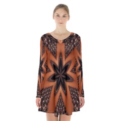 Digital Kaleidoskop Computer Graphic Long Sleeve Velvet V-neck Dress by Nexatart