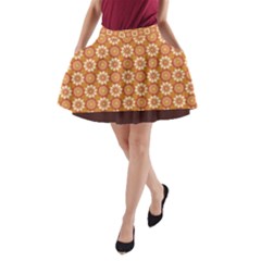 Floral Seamless Pattern Vector A-Line Pocket Skirt