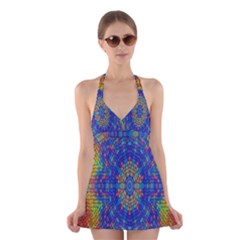 A Creative Colorful Backgroun Halter Swimsuit Dress by Nexatart