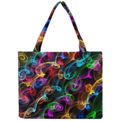 Rainbow Ribbon Swirls Digitally Created Colourful Mini Tote Bag by Nexatart