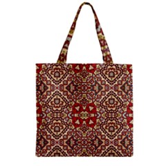 Seamless Pattern Based On Turkish Carpet Pattern Zipper Grocery Tote Bag by Nexatart