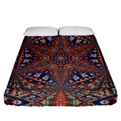 Armenian Carpet In Kaleidoscope Fitted Sheet (Queen Size)