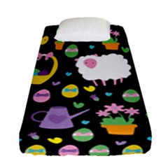 Cute Easter Pattern Fitted Sheet (single Size) by Valentinaart