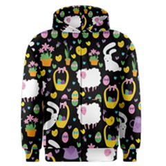 Cute Easter Pattern Men s Zipper Hoodie by Valentinaart