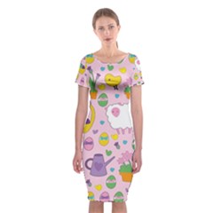 Cute Easter Pattern Classic Short Sleeve Midi Dress by Valentinaart