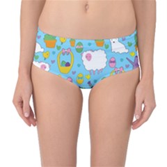 Cute Easter Pattern Mid-waist Bikini Bottoms by Valentinaart