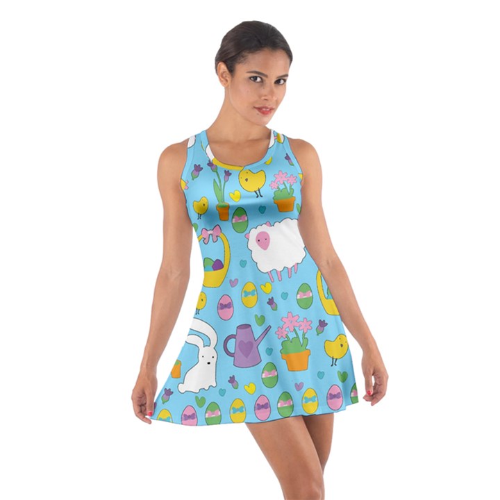 Cute Easter pattern Cotton Racerback Dress