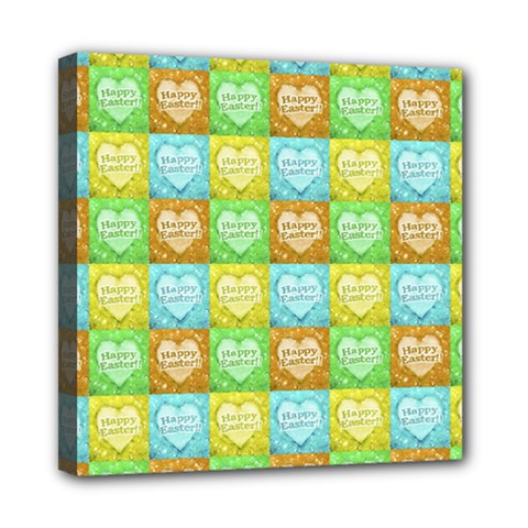 Colorful Happy Easter Theme Pattern Mini Canvas 8  X 8  by dflcprints
