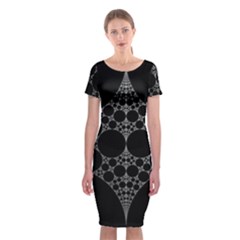 Drawing Of A White Spindle On Black Classic Short Sleeve Midi Dress by Nexatart