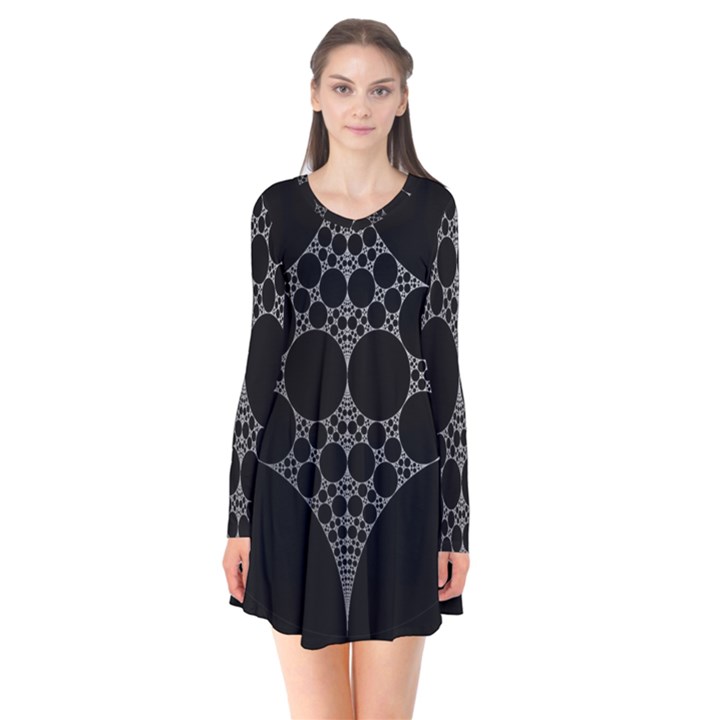 Drawing Of A White Spindle On Black Flare Dress