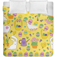 Cute Easter Pattern Duvet Cover Double Side (king Size) by Valentinaart