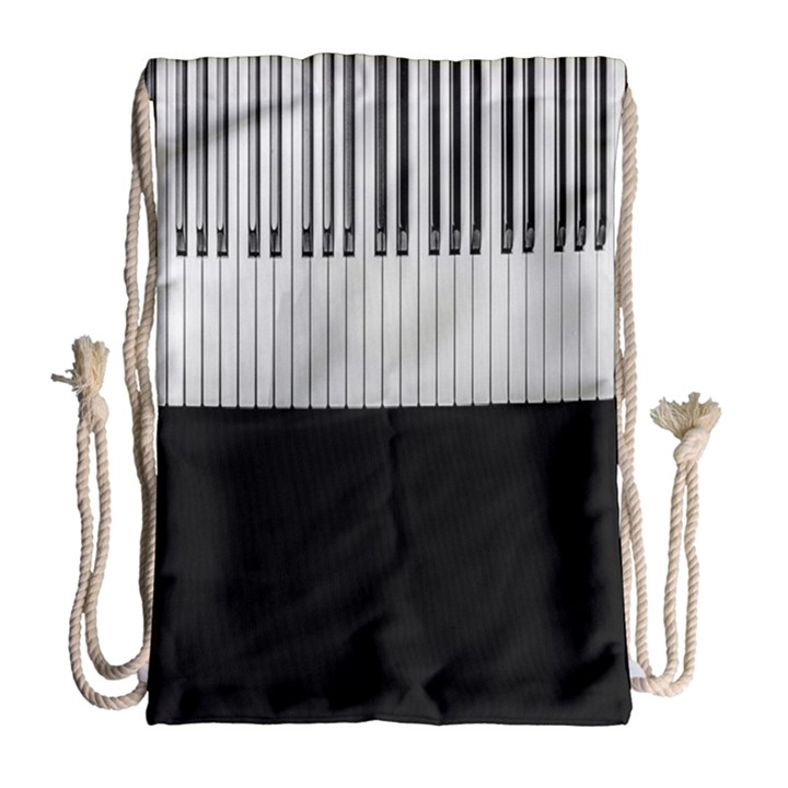 Piano Keys On The Black Background Drawstring Bag (Large)