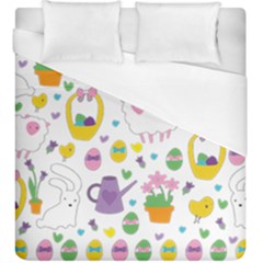 Cute Easter Pattern Duvet Cover (king Size) by Valentinaart