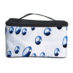 Water Drops On White Background Cosmetic Storage Case by Nexatart