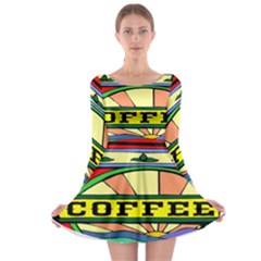 Coffee Tin A Classic Illustration Long Sleeve Skater Dress