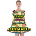 Coffee Tin A Classic Illustration Long Sleeve Skater Dress View1