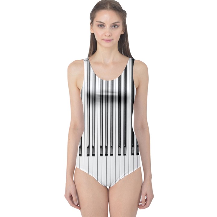 Abstract Piano Keys Background One Piece Swimsuit