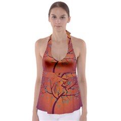 Beautiful Tree Background Babydoll Tankini Top by Nexatart