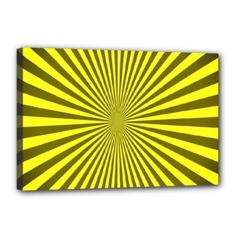 Sunburst Pattern Radial Background Canvas 18  X 12  by Nexatart