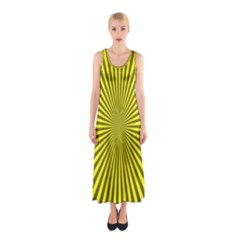 Sunburst Pattern Radial Background Sleeveless Maxi Dress by Nexatart