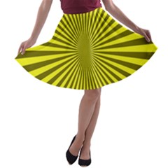 Sunburst Pattern Radial Background A-line Skater Skirt by Nexatart