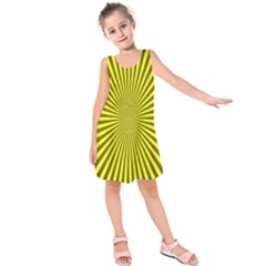 Sunburst Pattern Radial Background Kids  Sleeveless Dress by Nexatart