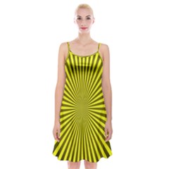 Sunburst Pattern Radial Background Spaghetti Strap Velvet Dress by Nexatart