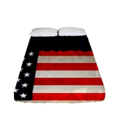 Grunge American Flag Background Fitted Sheet (full/ Double Size) by Nexatart