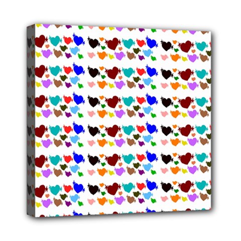 A Creative Colorful Background With Hearts Mini Canvas 8  X 8 