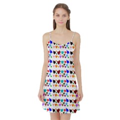 A Creative Colorful Background With Hearts Satin Night Slip by Nexatart