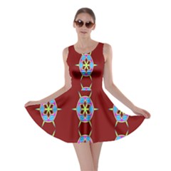 Geometric Seamless Pattern Digital Computer Graphic Skater Dress by Nexatart