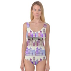 Houses City Pattern Princess Tank Leotard 