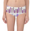 Houses City Pattern Mid-Waist Bikini Bottoms View1