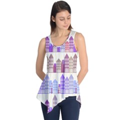 Houses City Pattern Sleeveless Tunic